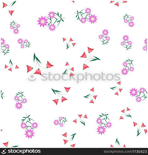 Floral background on white. For fabric, baby clothes, background, textile, wrapping paper and other decoration. Repeating editable vector pattern. EPS 10. Floral background on white. For fabric, baby clothes, background, textile, wrapping paper and other decoration. Vector seamless pattern EPS 10