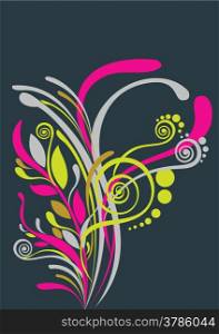 Floral background pattern in vibrant pink and yellow