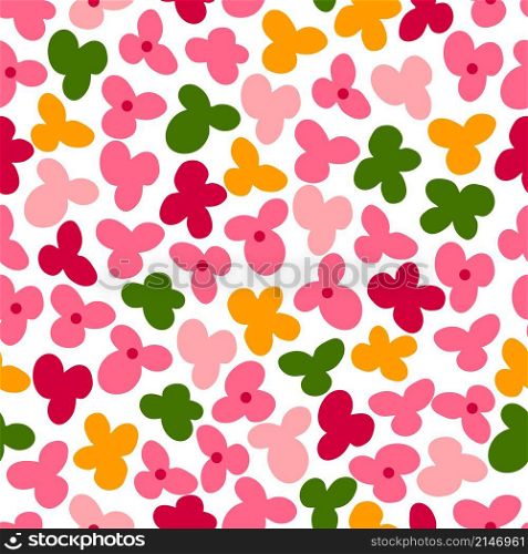 Floral background. Seamless vector pattern with flowers. Floral pattern on white background