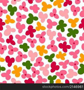 Floral background. Seamless vector pattern with flowers. Floral pattern on white background