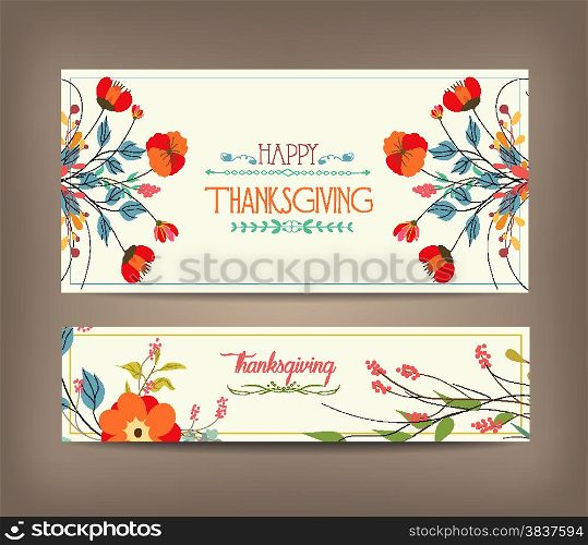 Floral background thanksgiving greeting card