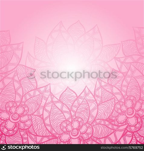 Floral background with abstract hand drawn flowers.