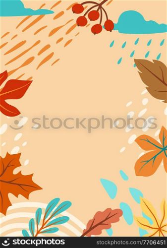 Floral background with autumn foliage. Illustration of falling abstract leaves.. Floral background with autumn foliage. Illustration of falling leaves.