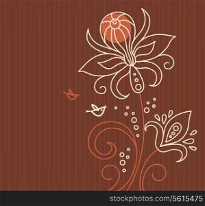 Floral background with birds