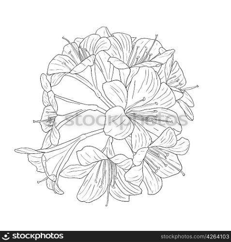 floral background with blooming lilies
