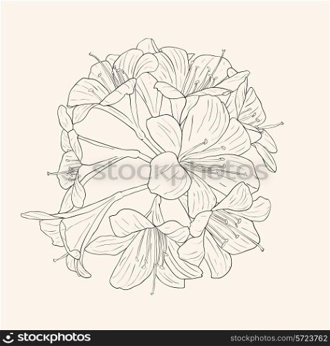 floral background with blooming lilies