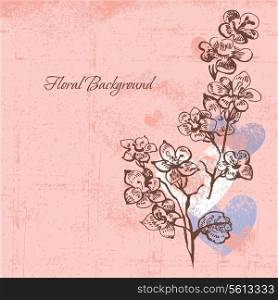 Floral background with cherry