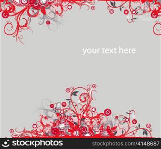 floral background with circles vector illustration