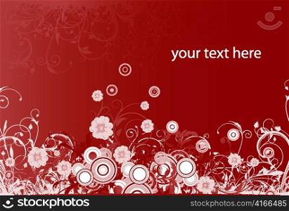 floral background with circles vector illustration