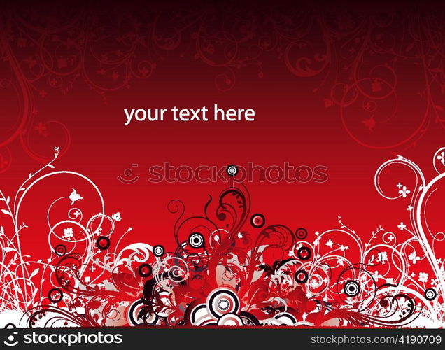 floral background with circles vector illustration