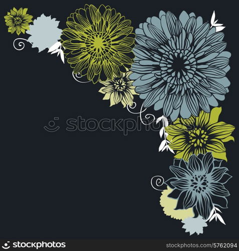 Floral background with hand draun flowers. Vector illustration.. Floral background with hand draun flowers. Vector illustration