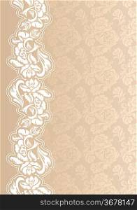 Floral background with lace for greeting card