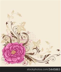 floral background with pink rose