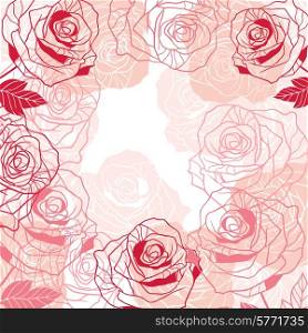 Floral background with pink roses. Vector illustration.. Floral background with pink roses.