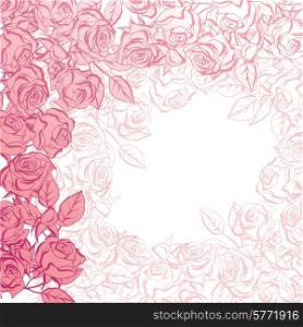 Floral background with pink roses. Vector illustration.. Floral background with pink roses. Vector illustration