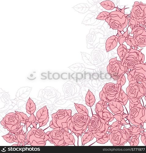 Floral background with pink roses. Vector illustration.. Floral background with pink roses. Vector illustration