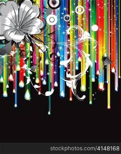 floral background with rainbow vector illustration