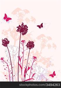 floral background with red flowers