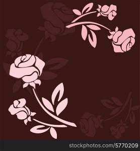 Floral background with rose in pastel tones.