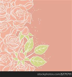 Floral background with rose in pastel tones.. Floral background with rose in pastel tones