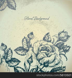 Floral background with roses