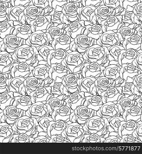 Floral background with roses. Vector seamless pattern.. Floral background with roses. Vector seamless pattern