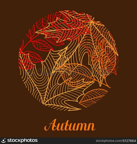 Floral background with stylized autumn foliage. Falling leaves. Floral background with stylized autumn foliage. Falling leaves.