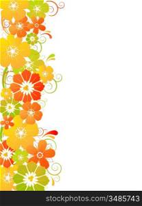 floral background with yellow and green flowers