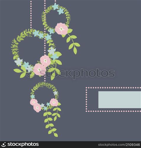 Floral background. Wreaths of flowers. Vector illustration. Floral background. Wreaths of flowers.
