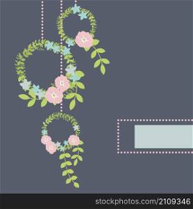 Floral background. Wreaths of flowers. Vector illustration. Floral background. Wreaths of flowers.