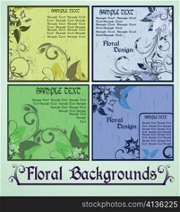 floral backgrounds vector set