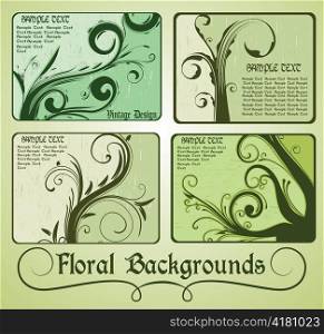 floral backgrounds vector set