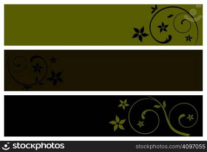 floral banners, vector illustration
