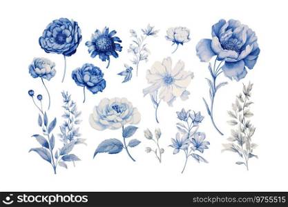 Floral blooming design template. Anemone hydrangea. Vector illustration design.