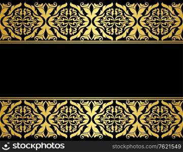 Floral borders with gilded embellishments in retro style