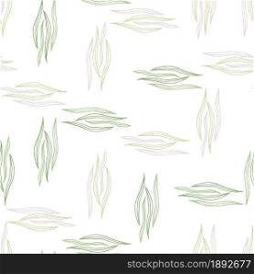 Floral botanical outline shapes seamless pattern isolated on white background. Nature wallpaper. Design for fabric, textile print, wrapping, cover. Vector illustration.. Floral botanical outline shapes seamless pattern isolated on white background.