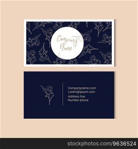 Floral business card template Royalty Free Vector Image
