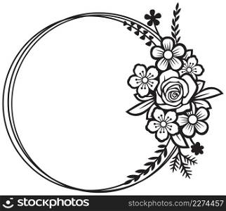 Floral circle frame