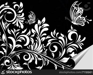 floral creative decorative abstract background with buttrfly