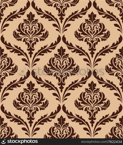 Floral damask seamless pattern for background and wallpaper design