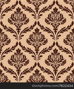 Floral damask seamless pattern for background and wallpaper design