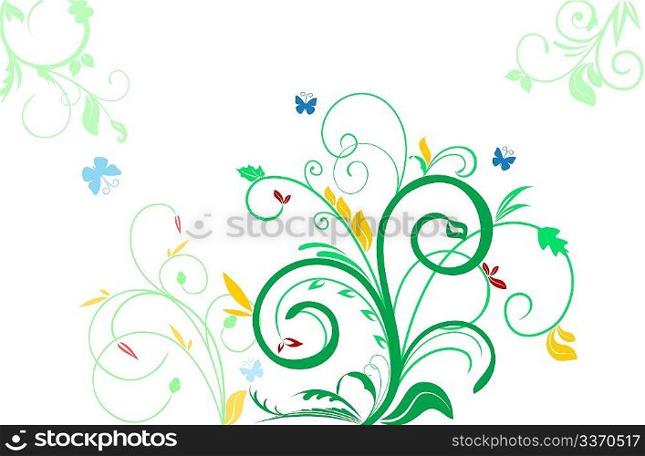 Floral decorative background for holiday s card. Vector