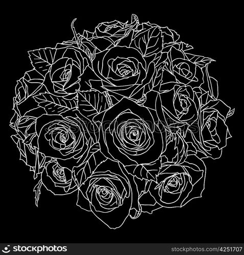 floral design element and hand-drawn , vector illustration