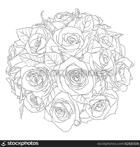 floral design element and hand-drawn , vector illustration