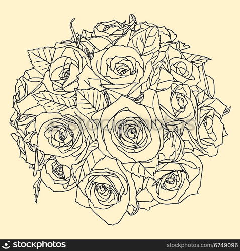 floral design element and hand-drawn , vector illustration