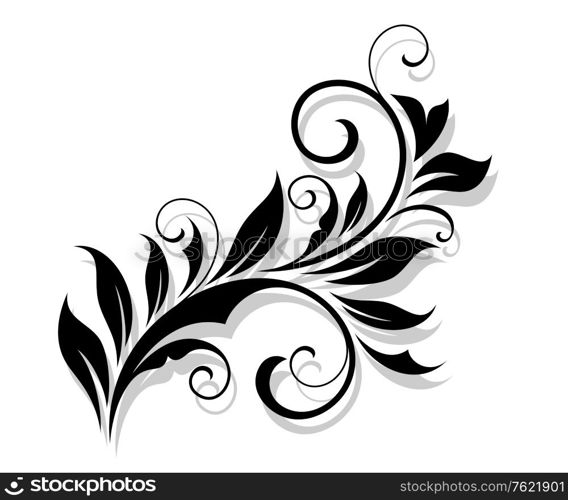 Floral design element in a refined style. Vector illustration