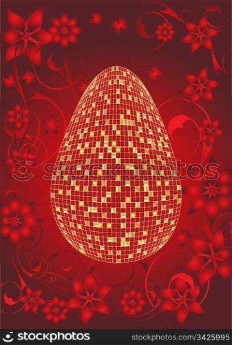 Floral Easter background, vector illustration