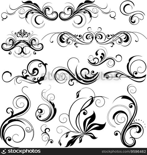 Floral elements vector image