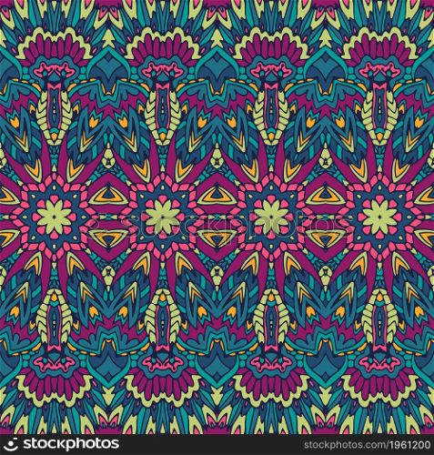 Floral ethnic aztec style festive pattern for fabric. Abstract geometric colorful seamless mandala flower ornamental.. Floral ethnic tribal festive pattern. Abstract geometric colorful seamless mandala flower ornamental. Mexican design
