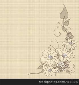 Floral fantasy on canvas background with place for copy ext